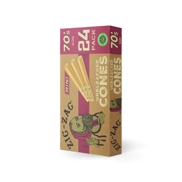 Unbleached Pre-Rolled Cones 70mm Minis - 24 Ct