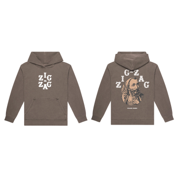 ZIG-ZAG VERTEX HOODIE - MOCHA